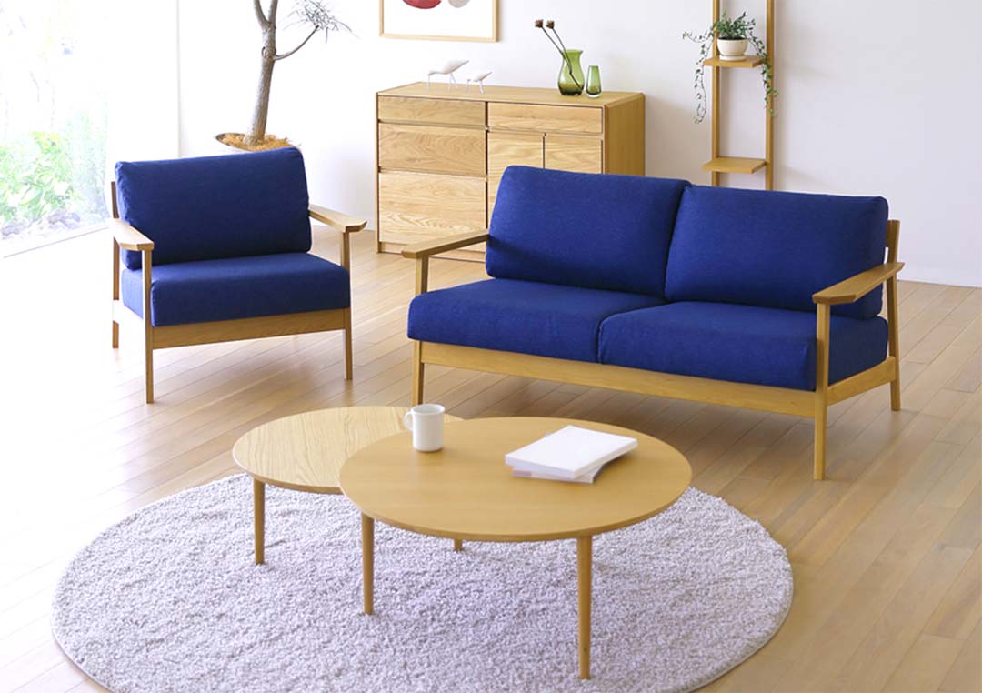 バルーン 90-2リビングテーブル ホワイトオーク