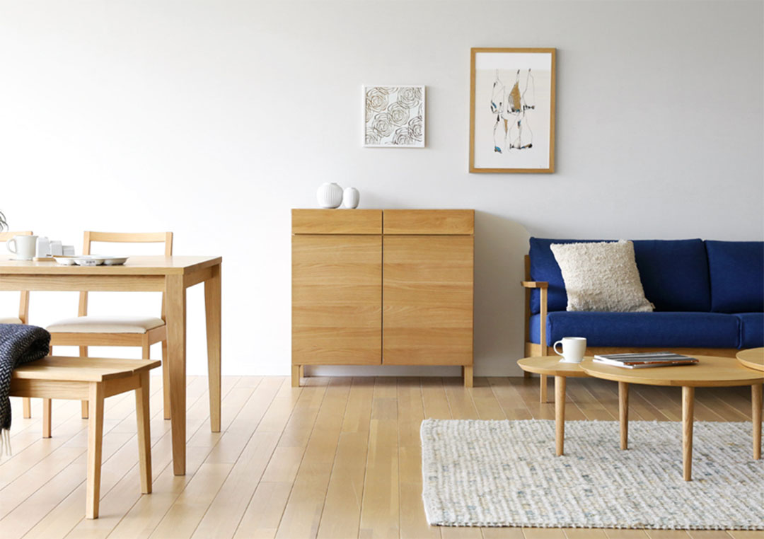 レッチェ 90キャビネット ホワイトオーク