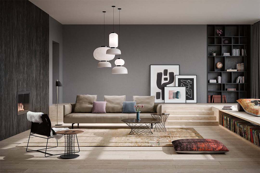 OOTA サイドテーブル(脚カラー:マットブラック) ブラウン