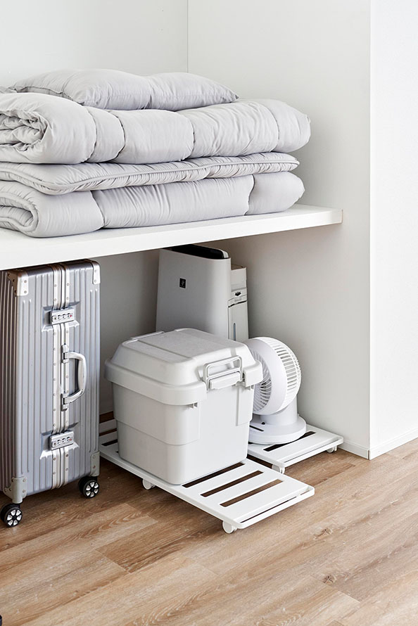 押入れ収納ロング台車 タワー ホワイト