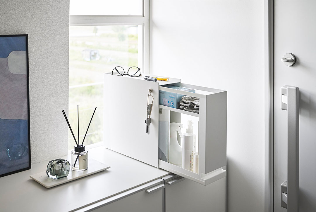 隠せる引き出し収納 タワー ホワイト