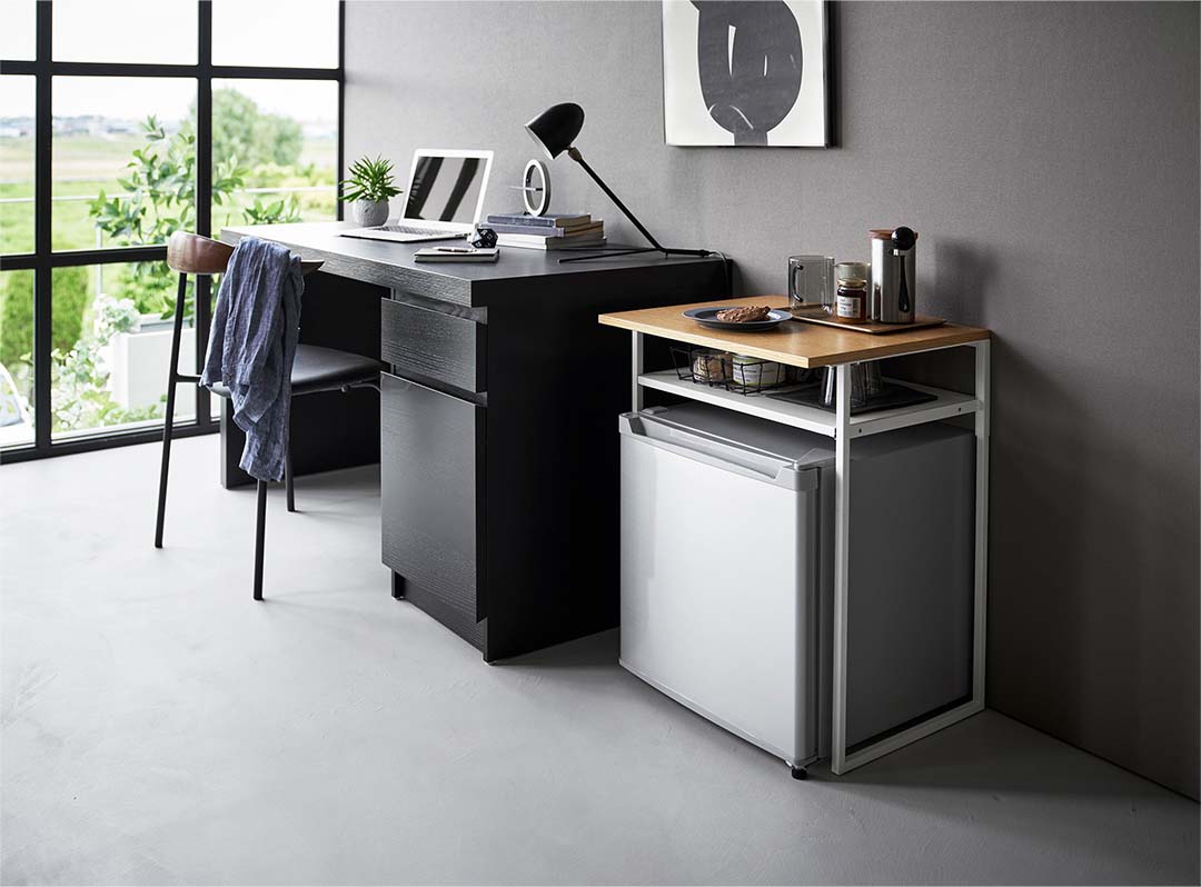 引き出し付き冷蔵庫上ラック タワー 45L用 ホワイト