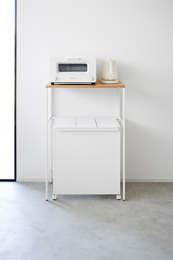 分別ゴミ箱上ラック タワー ホワイト