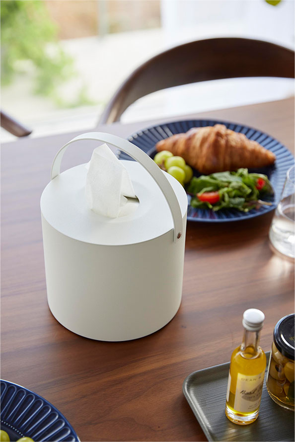 ハンドル付きティッシュケース タワー ブラック