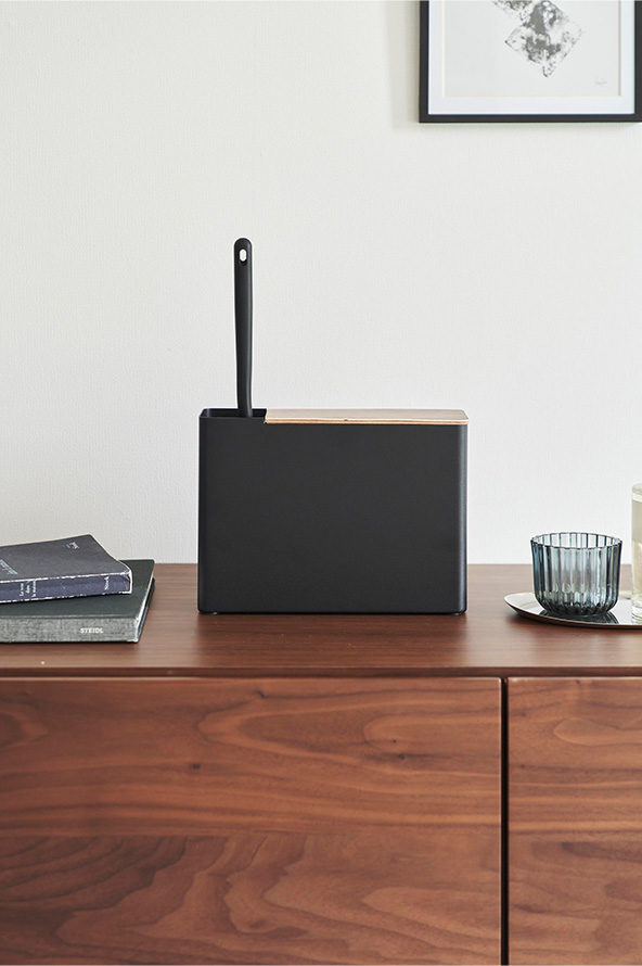 替えモップ入れ付きハンディーワイパースタンド リン ブラウン