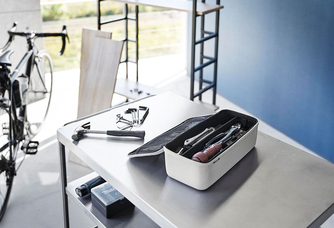 工具バッグ タワー 仕切り付き ライトグレー