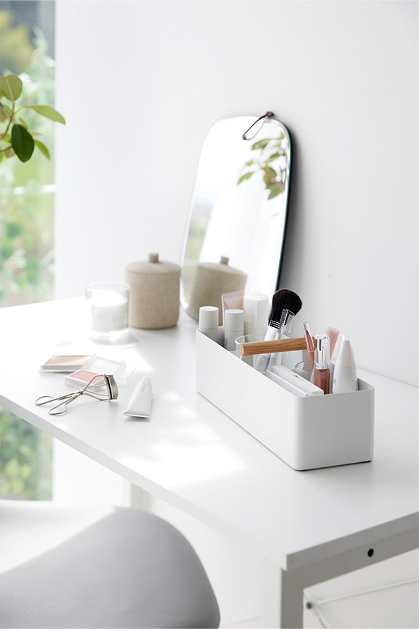 ハンドル付きスリム収納ボックス トスカ ホワイト