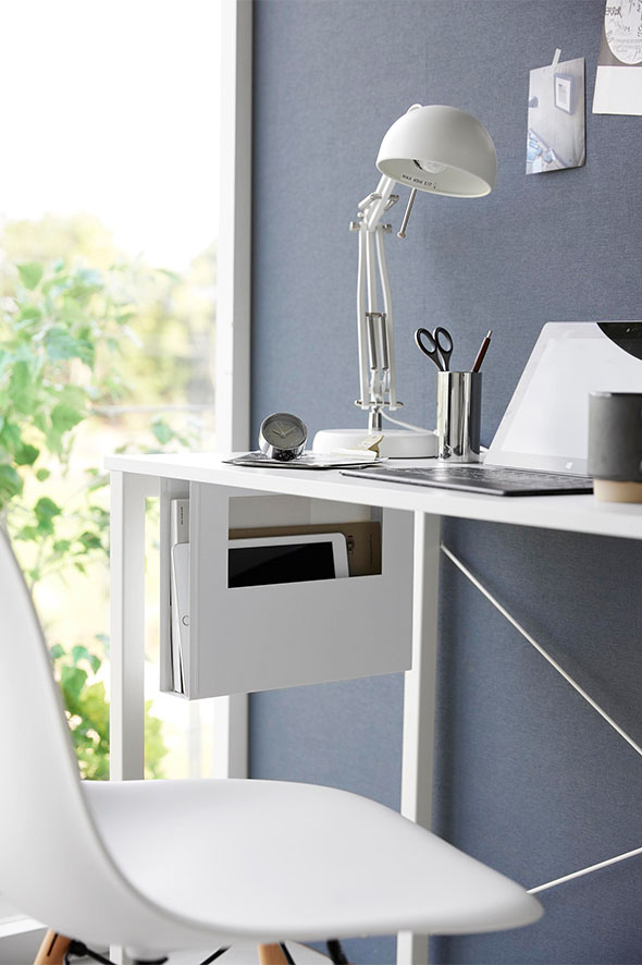 デスク下A4ファイル収納ホルダー タワー ホワイト