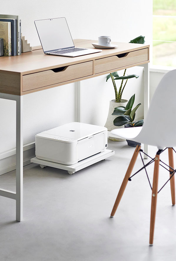 プリンターラック タワー キャスター付き ホワイト