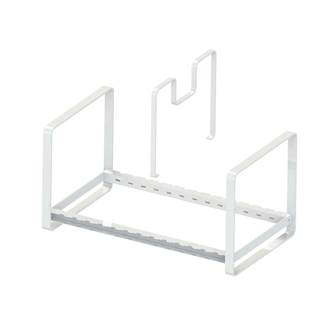 シンク下 フライパン＆鍋蓋スタンド タワー ホワイト