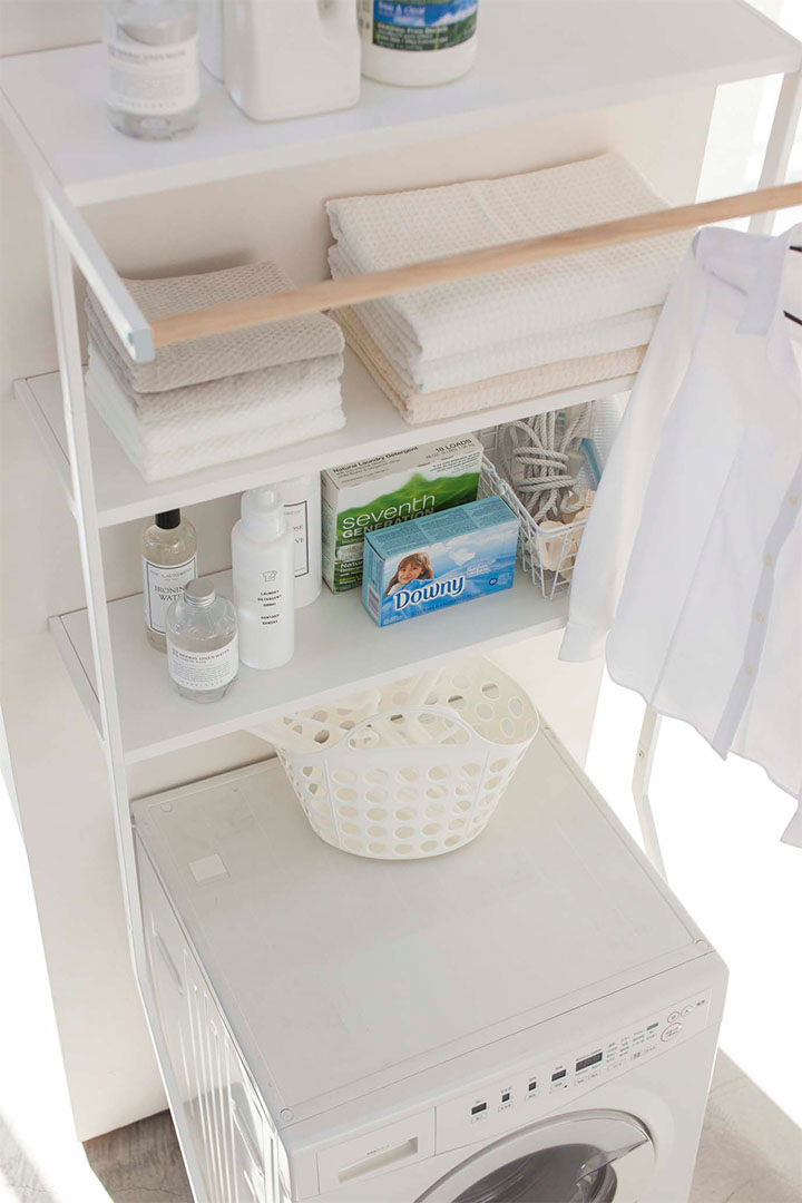 立て掛けランドリーシェルフ タワー ホワイト