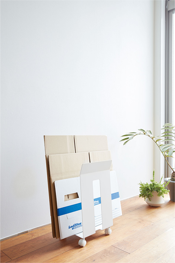 ダンボール＆紙袋ストッカー フレーム ホワイト