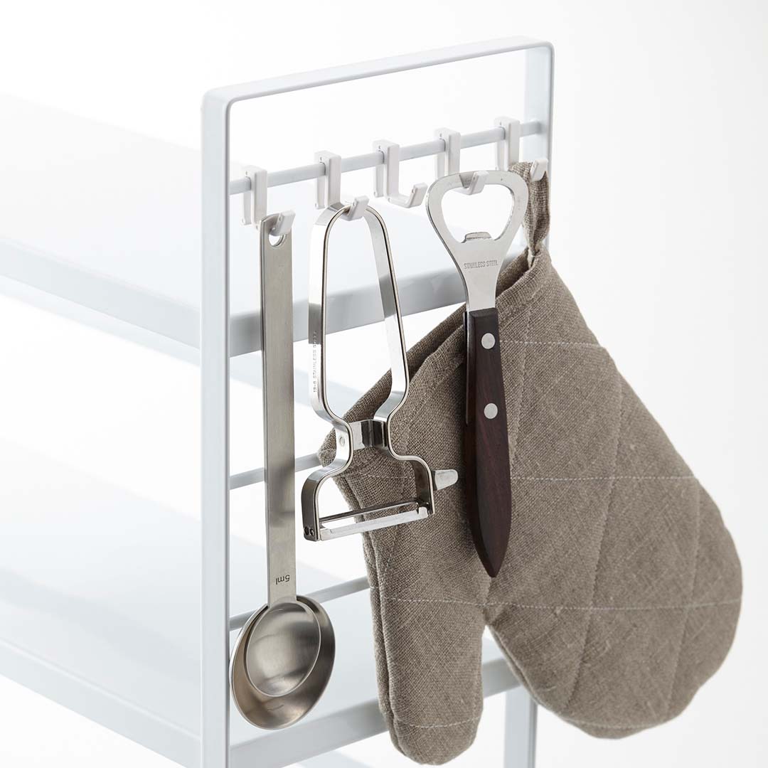 コンロ奥ラック 3段 タワー ホワイト