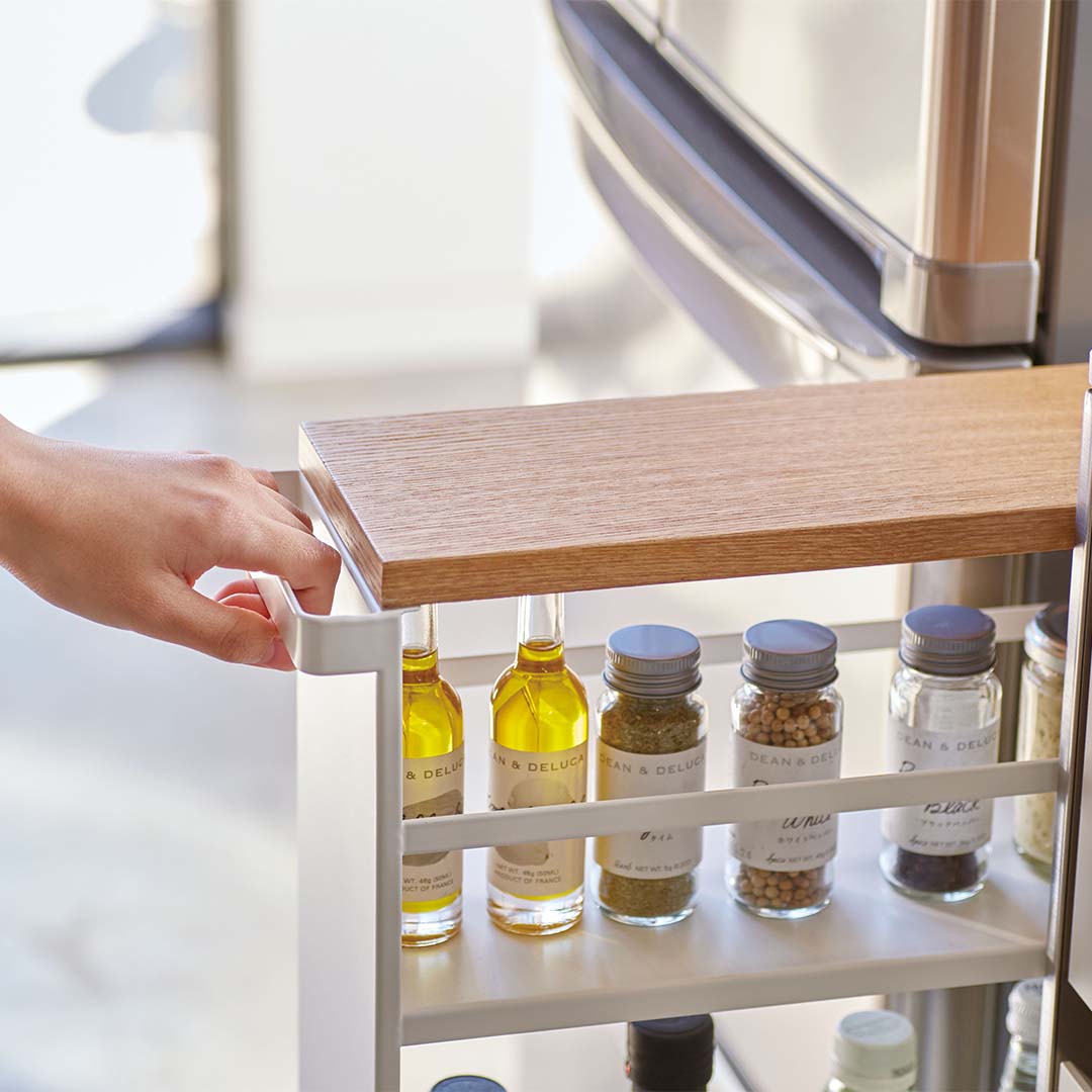 ハンドル付きスリムワゴン タワー ホワイト