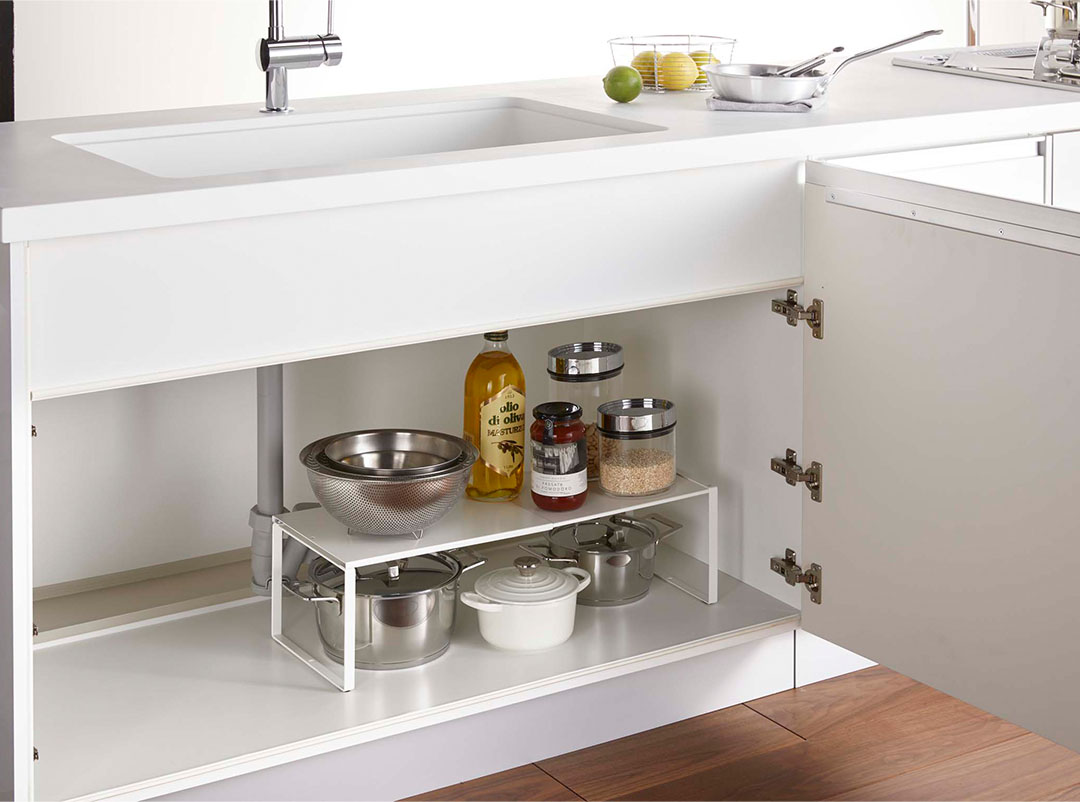 伸縮収納棚 プレート ホワイト