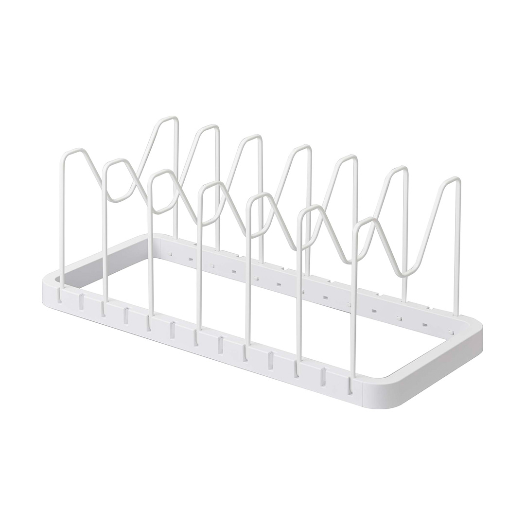 シンク下 伸縮鍋蓋＆フライパンスタンド タワー ホワイト