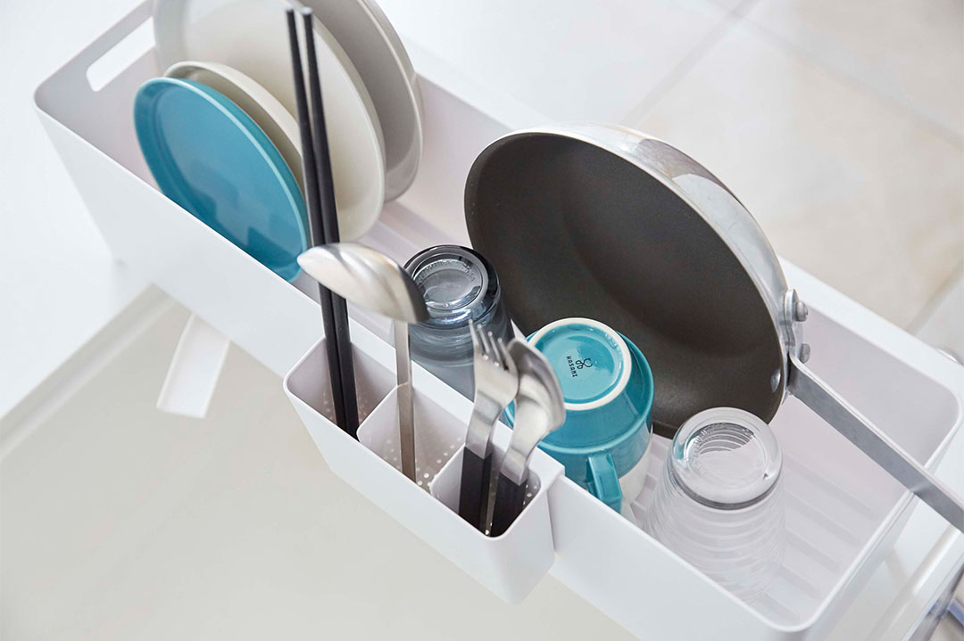 スリム水切りバスケット タワー ロング ホワイト