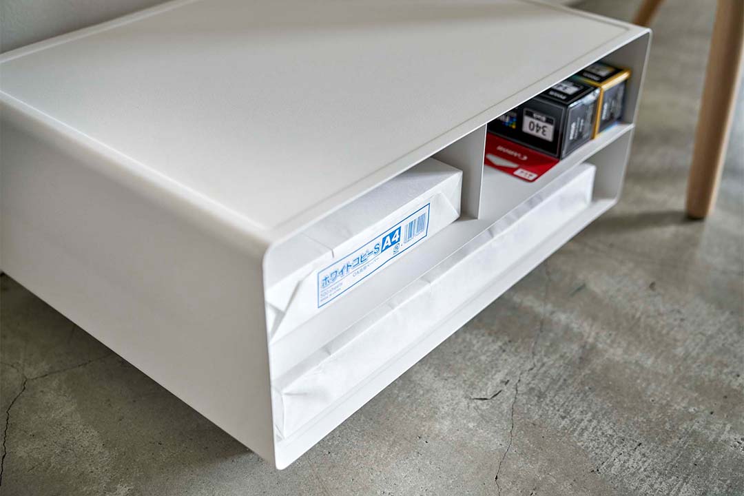 ツーウェイプリンター収納ラック タワー ホワイト