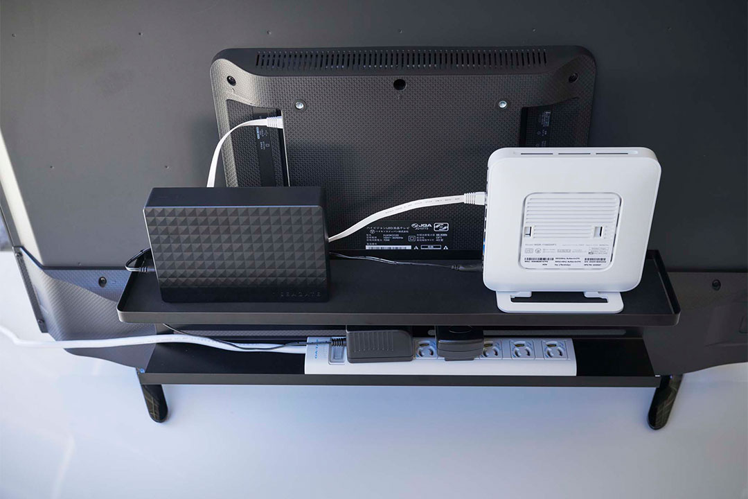 テレビ裏収納ラック スマート ブラック