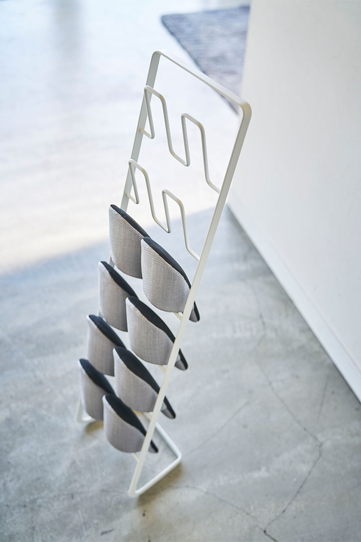 スリッパラック フレーム 6足用 スリム ホワイト