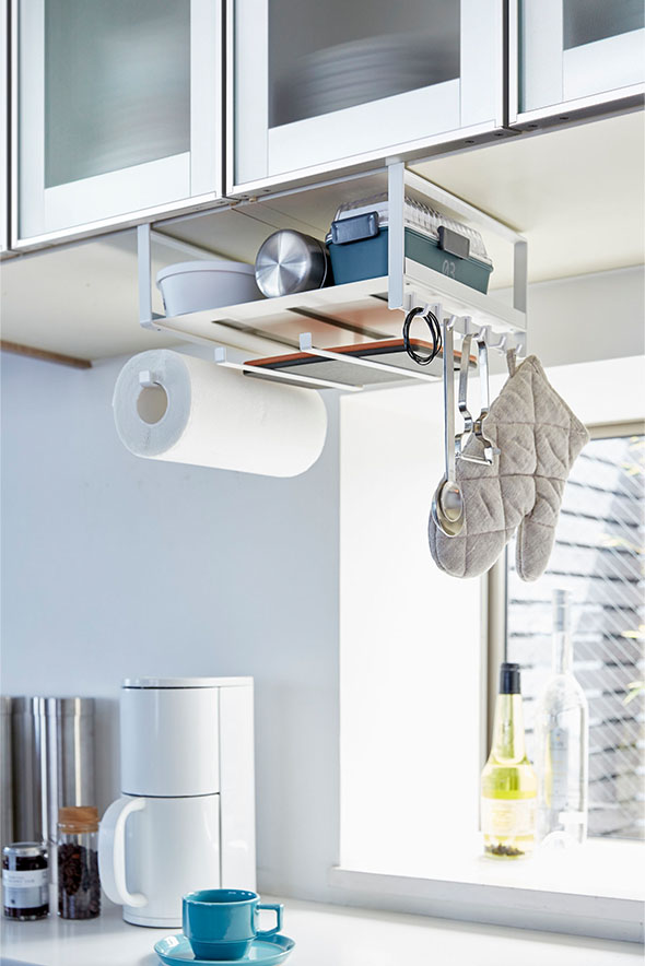 戸棚下多機能ラック プレート ホワイト