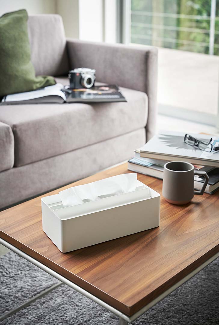 蓋付きペーパータオルケース タワー ホワイト