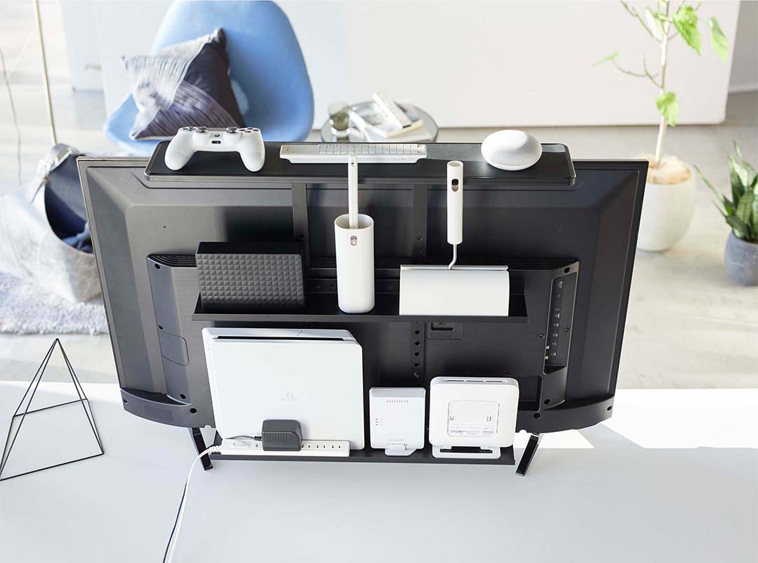 テレビ上＆裏ラック スマート ワイド ブラック