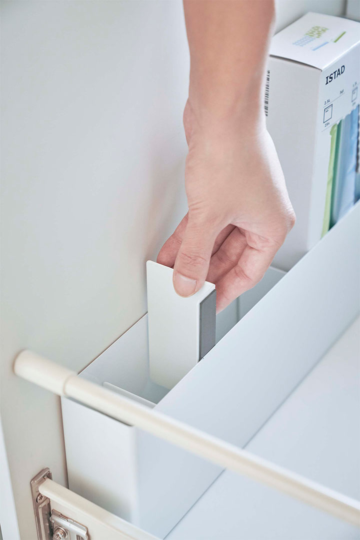 シンク下仕切り付きワイドラック タワー ホワイト