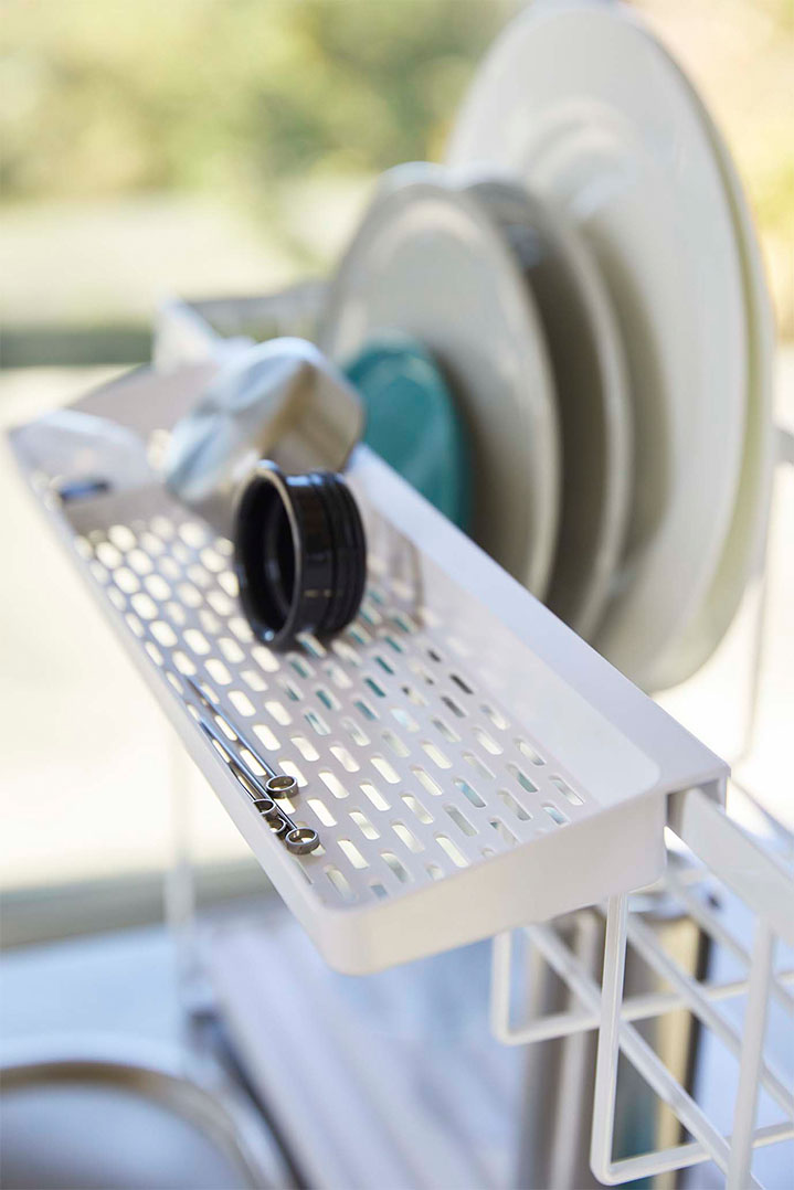 スリムスリーウェイ水切りワイヤーバスケット 2段 タワー ホワイト