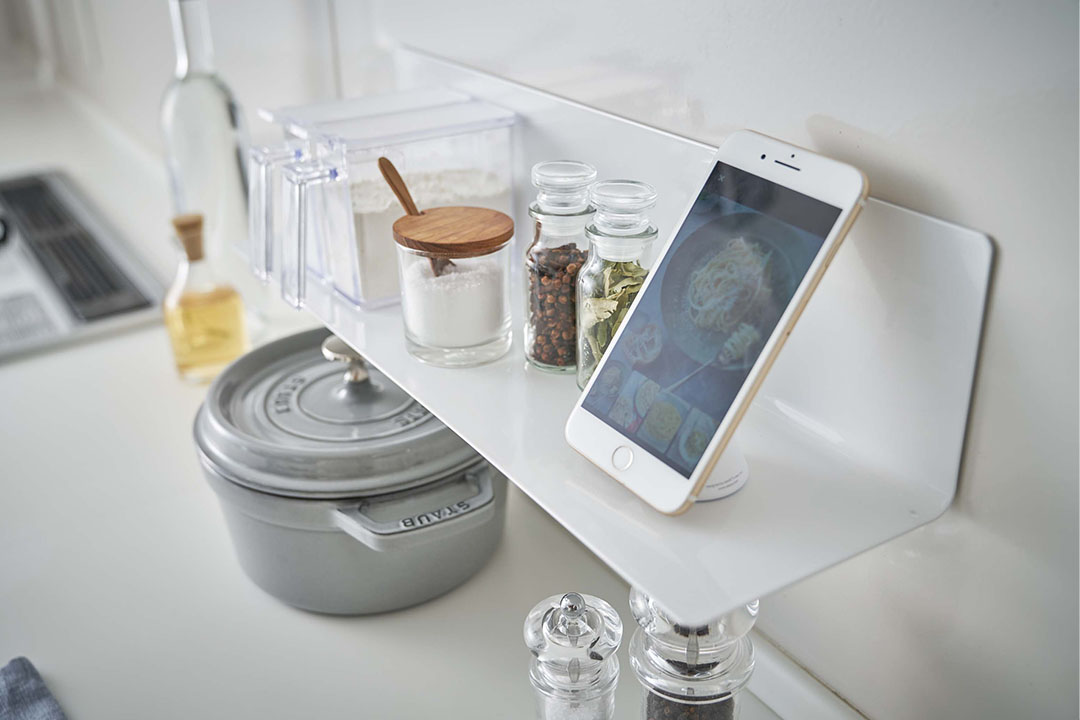 マグネットキッチン棚 タワー ワイド ホワイト