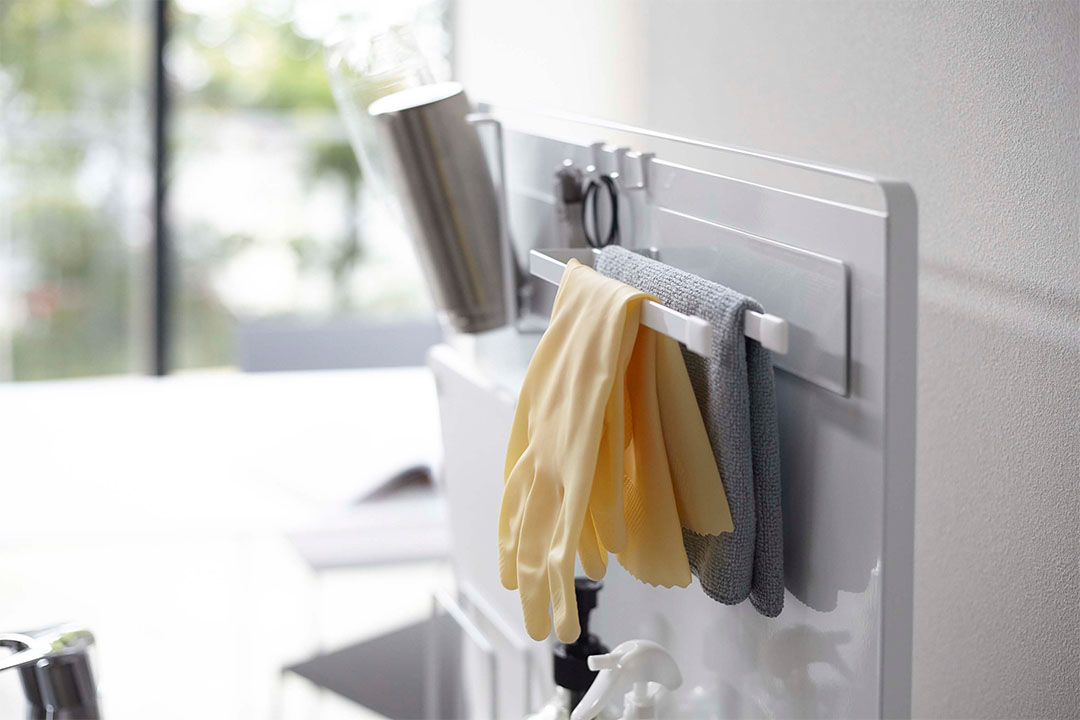 キッチン自立式スチールパネル タワー 縦型 ホワイト