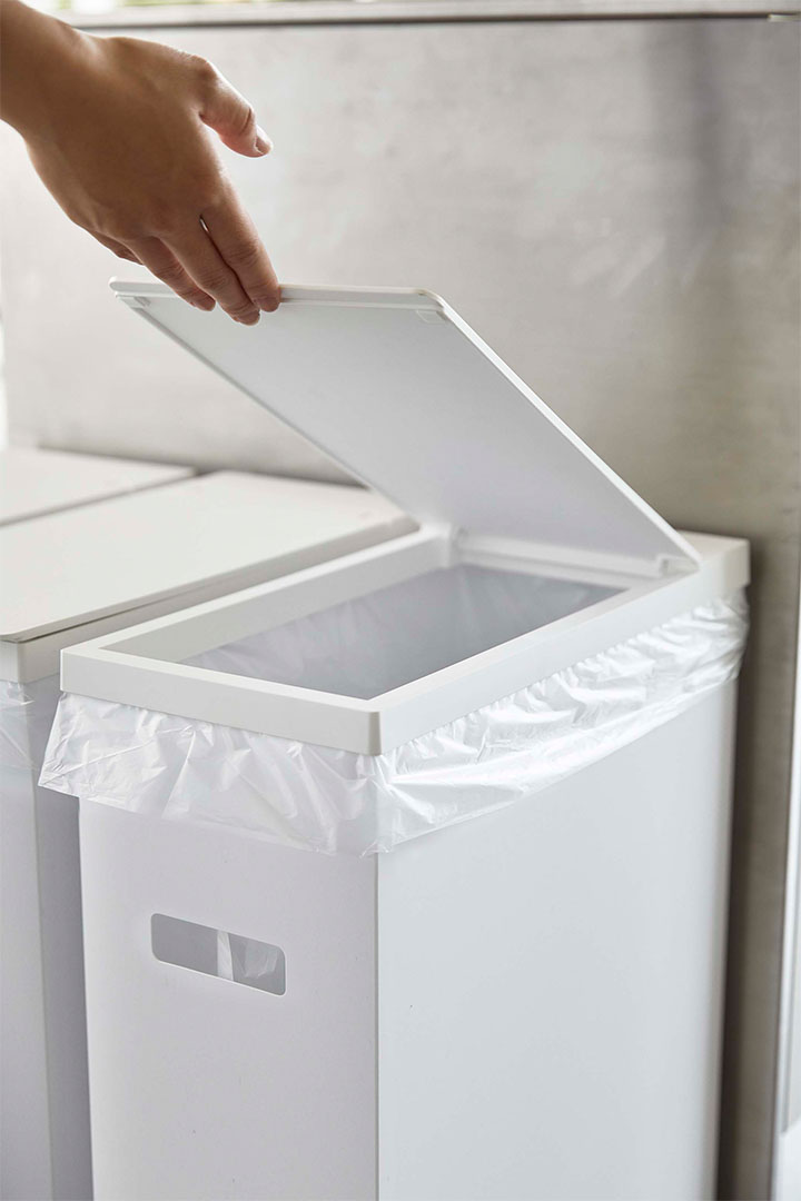 スリム蓋付きゴミ箱 タワー ホワイト