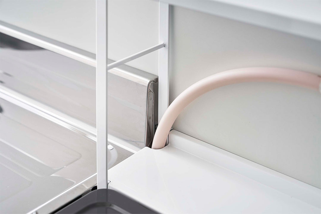 コンロ奥隙間ラック タワー 2段 ブラック