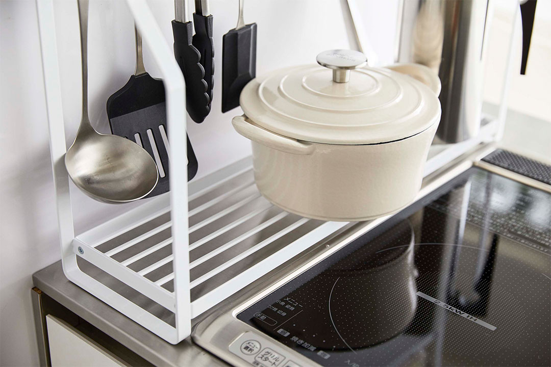 コンロサイドラック タワー ホワイト