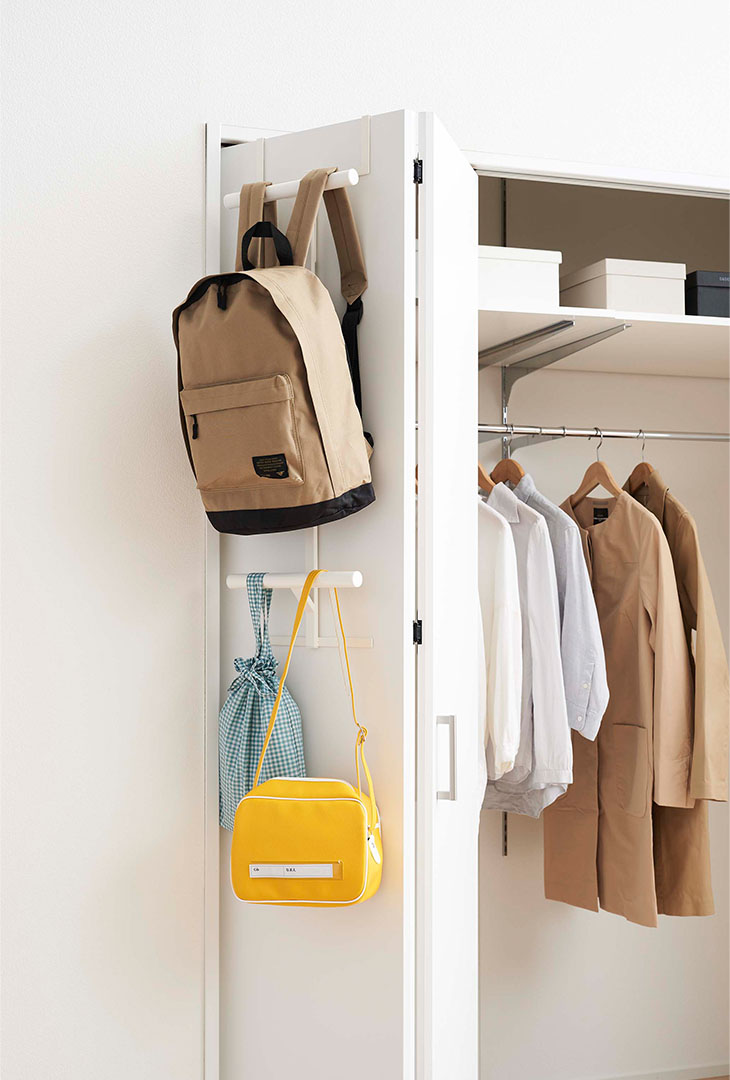 ランドセル&リュックハンガー2段 タワー ホワイト