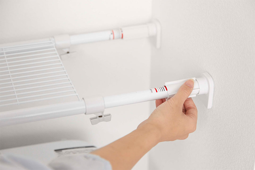 伸縮 つっぱり棒用棚板 プレート L ホワイト