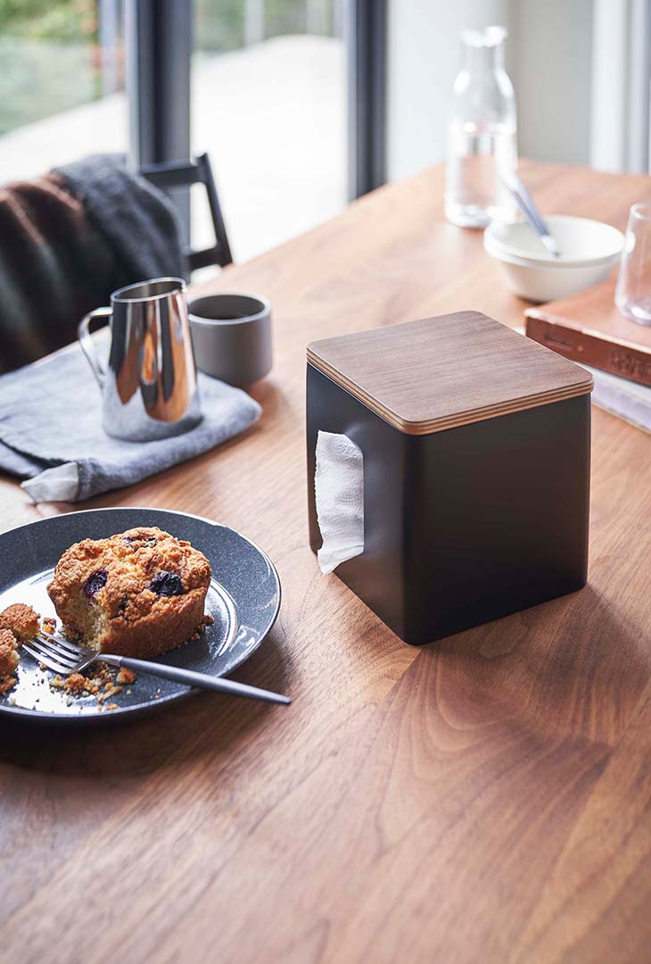 ティッシュ&トイレットペーパーケース リン ブラウン