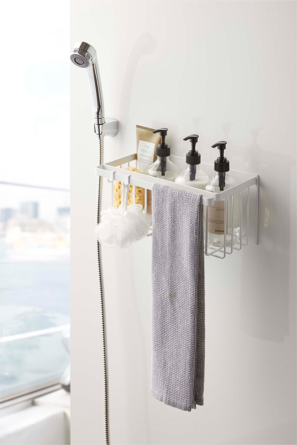 マグネットバスルームバスケット タワー ホワイト