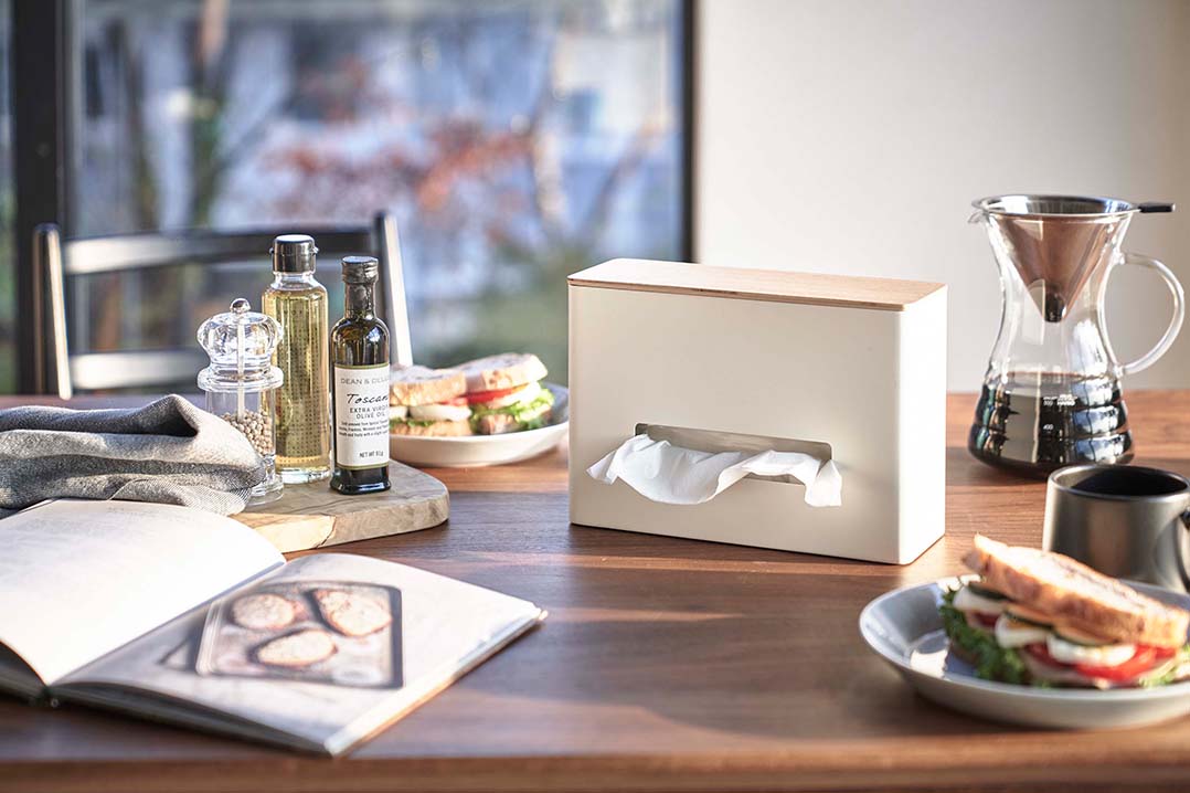 ティッシュ&ウェットシートケース リン ナチュラル