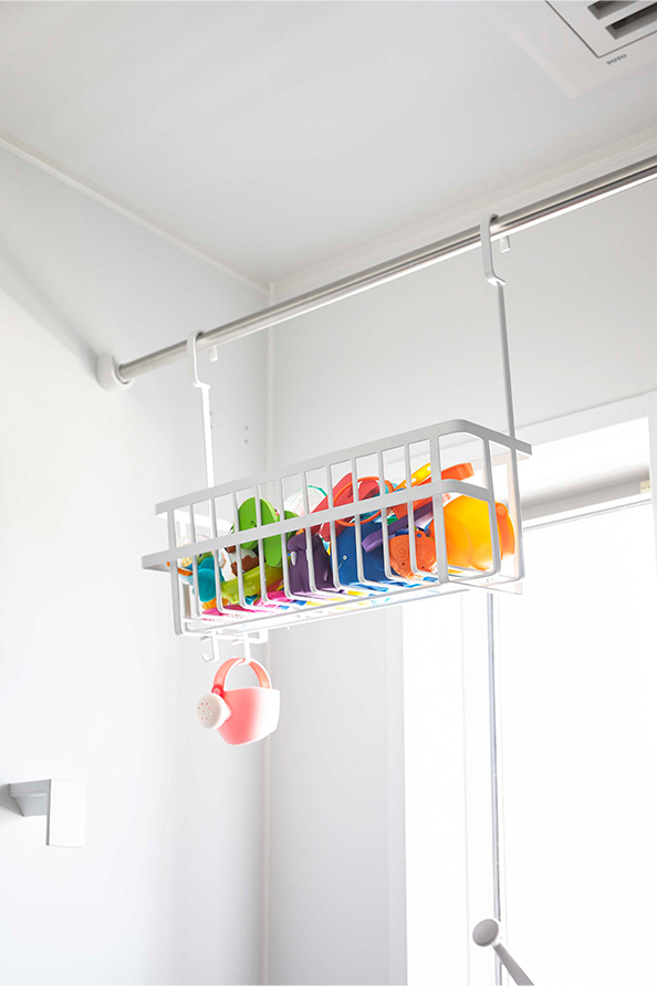 引っ掛けバスルームバスケット タワー ワイド ホワイト