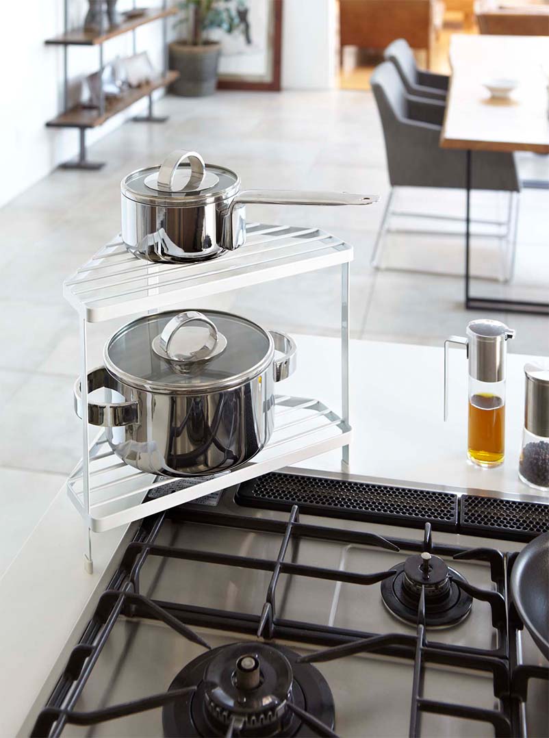 キッチンコーナーラック タワー ホワイト