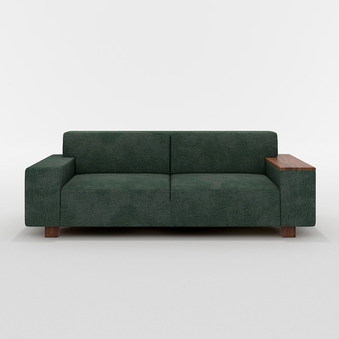 BRICK 2.5人掛け 左木肘付（脚カラー：ウォールナット） GROUP4-HUサンドベージュ