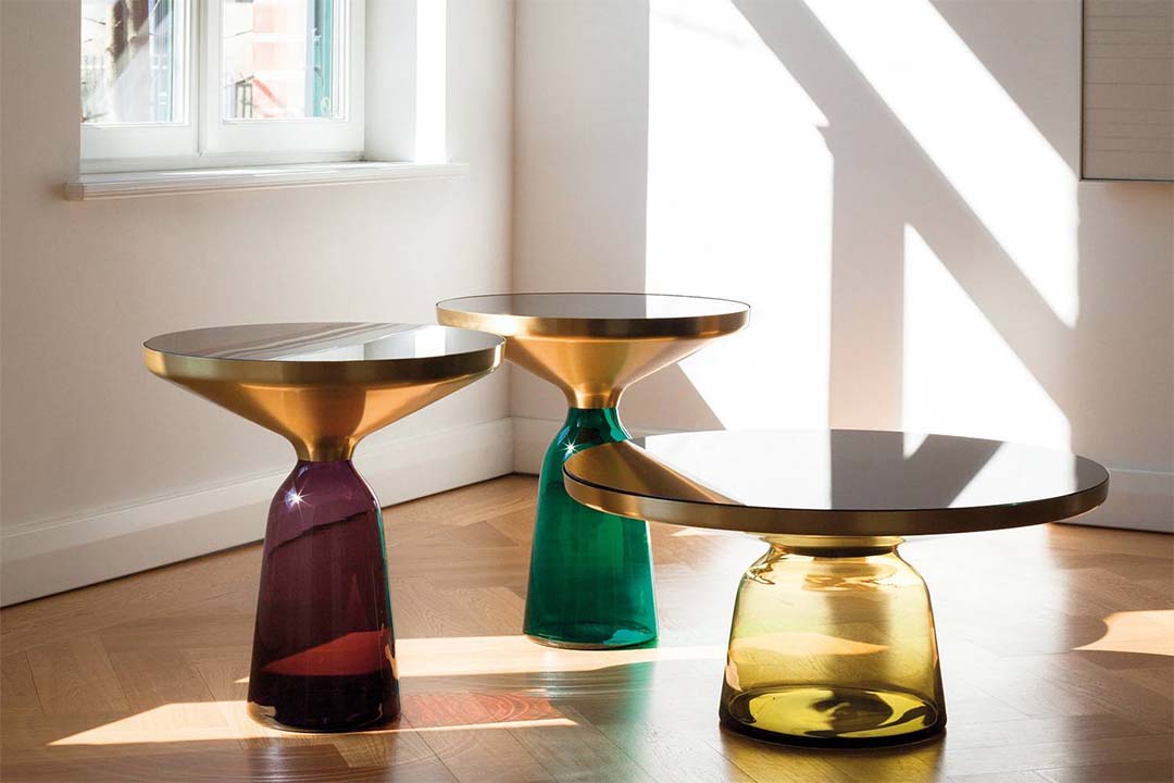 BELL SIDE TABLE(脚カラー:エメラルドグリーン) 真鍮