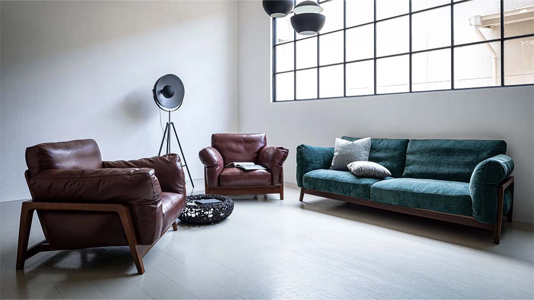 Nagi ワイド2Pソファ（脚カラー：ウォールナット） MC45