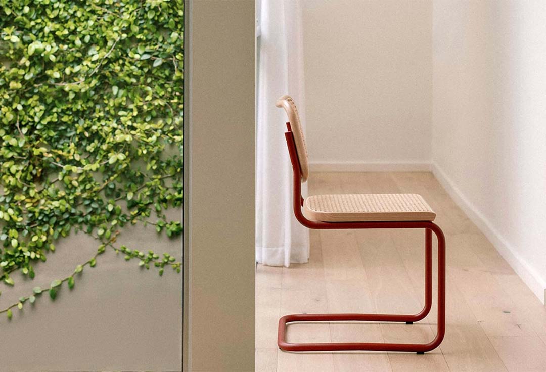 CESCA CHAIR MATTE FRAME アームレスチェア(脚カラー:ホワイト・ウルトラマット) ライトビーチ(籐張:機械編み)