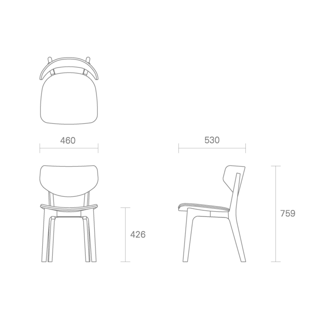 Roundishチェア ビーチ(板座) NL-0ナチュラルホワイト
