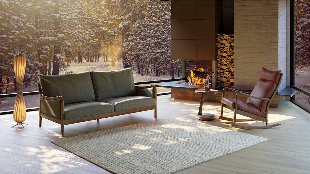 ブループリントハイバックロッキングチェア(脚カラー:ウォールナット) RANK8 PATINA(ブラック)