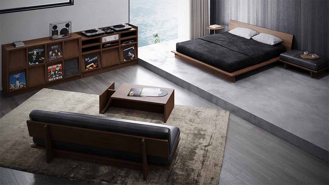 モアレス マガジンテーブル ブラックチェリー