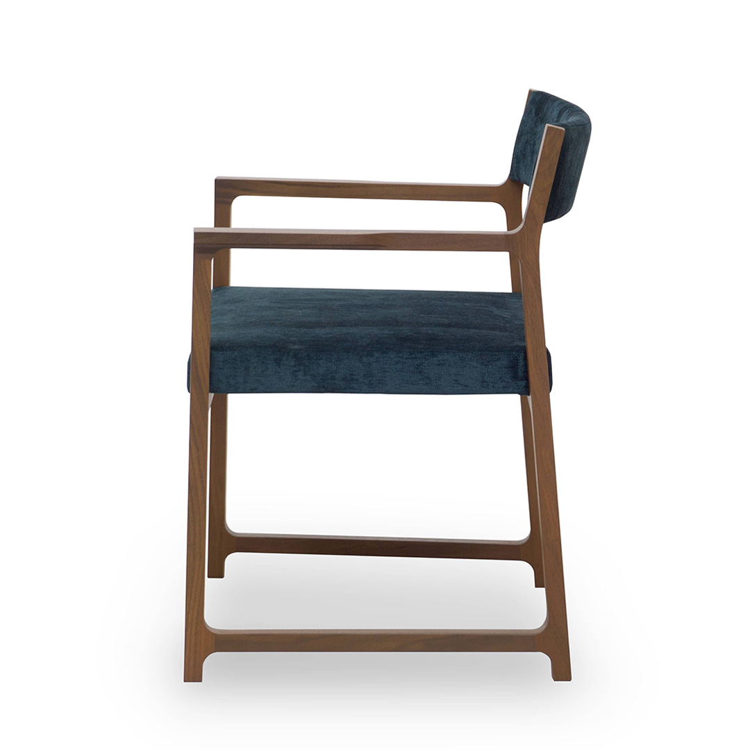 RIN 023 アーム背張チェア(脚カラー:ウォールナット) RANK4 MIRAGE(スプルース)