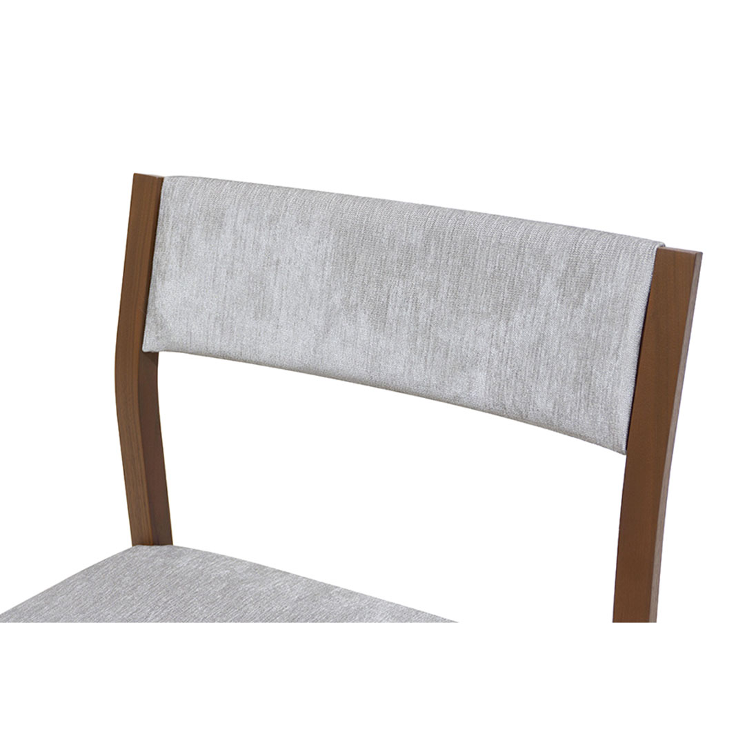 RIN 023 アームレス背張チェア（脚カラー：ウォールナット） RANK4 MIRAGE（シルバー)